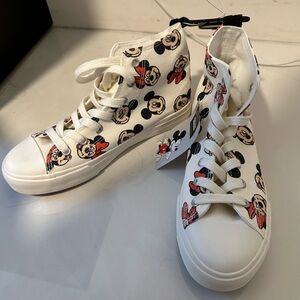 NWT Mickey and Minnie High Top Sneakers
